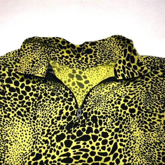 Nicole Miller Greenish Yellow and Black Leopard Print Top - Picture 6 of 8